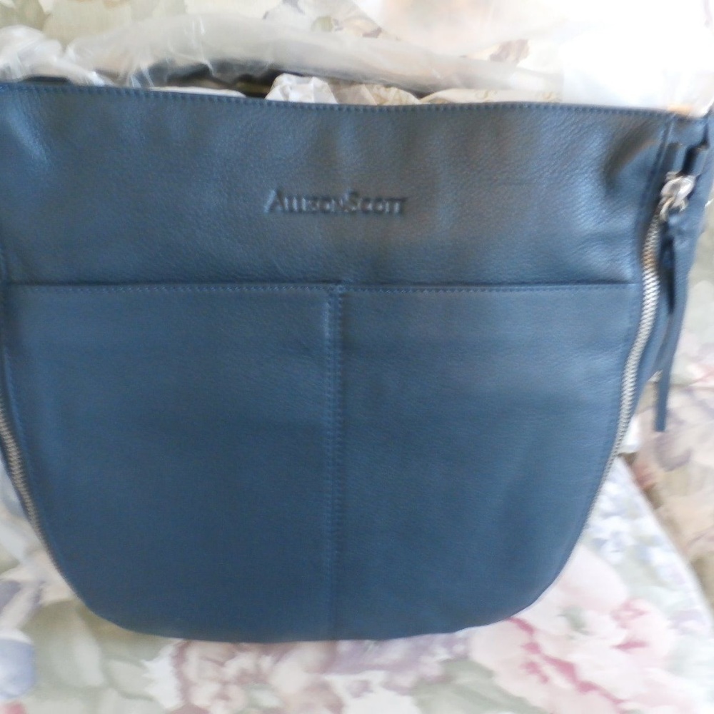 Allison Scott Leather Hobo Bag, Peacock Blue